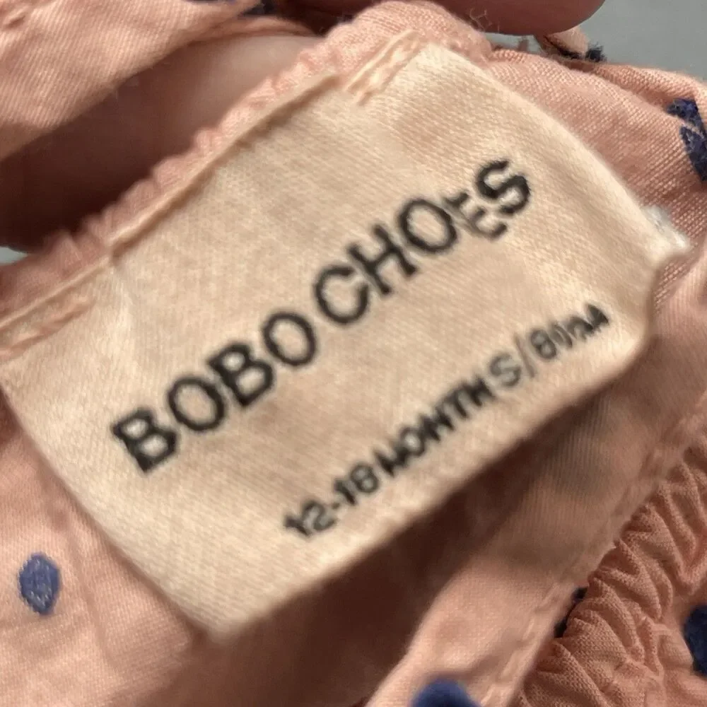 Bobo Chooses Baby Jane Romper Size 12-18 Months Pink And Navy‎ Dot